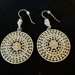 Intricate Silver Circle Earrings